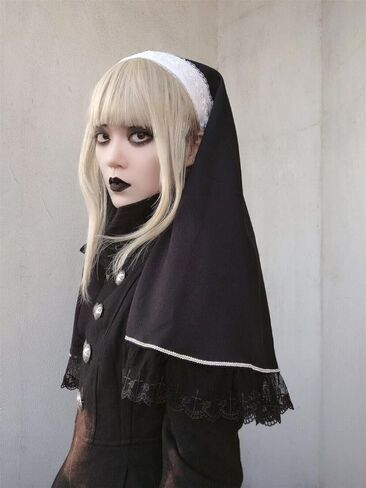 BLESSUMEChurch Nun Hat Nun Veil Headband لزي شيطاني Nun in Saudi Arabia