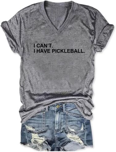 Woxlica I Can't I Have Pickleball Cool Sayings Pickeball Shirts Women Graphic Tee in Saudi Arabia