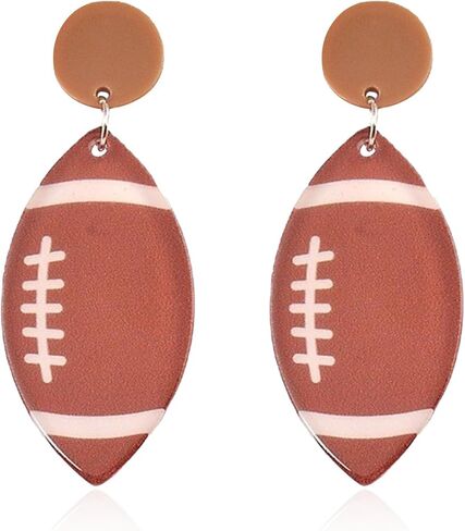 Just Follow Rugby Earrings Cool Punk Sports Drop Dangle Earrings Lightweight Rugby Statement Earring for Women Girl Sport Lover Jewelry Gift in Saudi Arabia