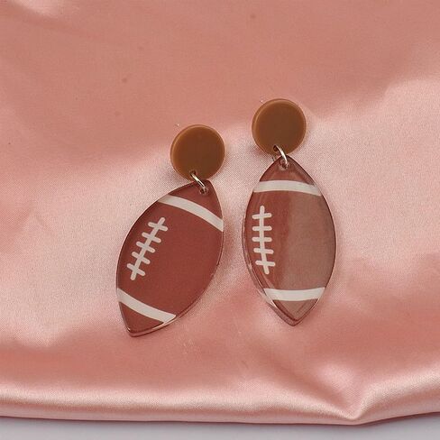 Just Follow Rugby Earrings Cool Punk Sports Drop Dangle Earrings Lightweight Rugby Statement Earring for Women Girl Sport Lover Jewelry Gift in Saudi Arabia