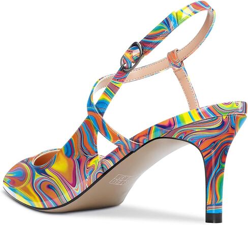 Aachcol حذاء نسائي بكعب خلفي وحزام الكاحل D'Orsay Stiletto كعب متوسط ​​إغلاق بمقدمة مدببة حذاء رسمي 2.5 بوصة in Saudi Arabia