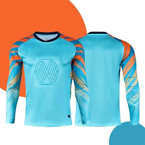 قميص ZUYPSK للأولاد حارس المرمى مبطن للحماية وأكمام طويلة، قميص كرة القدم لحارس المرمى جيرسي لكرة القدم in Kuwait