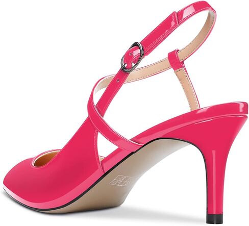 Aachcol حذاء نسائي بكعب خلفي وحزام الكاحل D'Orsay Stiletto كعب متوسط ​​إغلاق بمقدمة مدببة حذاء رسمي 2.5 بوصة in Saudi Arabia
