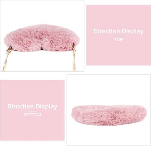 SUKUTU Faux Fur Purse Women's Heart Shaped Evening Handbags Small Cute Phone Crossbody Bag Clutches for Girls in Kuwait
