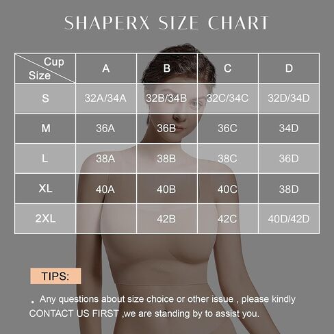حمالة صدر لاسلكية للنساء من SHAPERX مقاس صغير إلى كبير، حمالة صدر يومية مع وسادات قابلة للإزالة in Kuwait