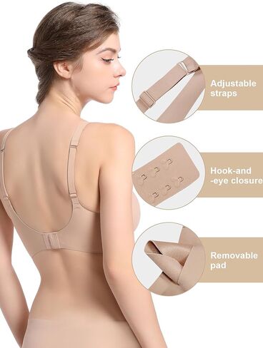 حمالة صدر لاسلكية للنساء من SHAPERX مقاس صغير إلى كبير، حمالة صدر يومية مع وسادات قابلة للإزالة in Kuwait