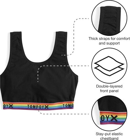 TomboyX Soft Bra, Cotton Scoop-Neck Bralette for Women, Wireless No-Padding Low Impact, (XS-6X) in Saudi Arabia