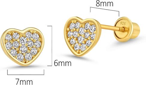 اقراط من النحاس المطلي بالذهب عيار 14 قيراط ومرصعة بالزركونيا المكعبة مع دعامة من الفضة الاسترلينية in Kuwait