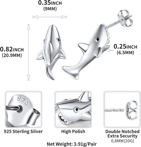 ChicSilver Hypoallergenic 925 Sterling Silver Cute Animal Earrings for Women Girls Lovely Cat/Hedgehog/Turtle Stud Earrings for Sensitive Ears(with Gift Box) in Saudi Arabia