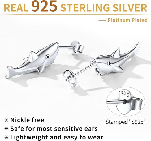 ChicSilver Hypoallergenic 925 Sterling Silver Cute Animal Earrings for Women Girls Lovely Cat/Hedgehog/Turtle Stud Earrings for Sensitive Ears(with Gift Box) in Saudi Arabia