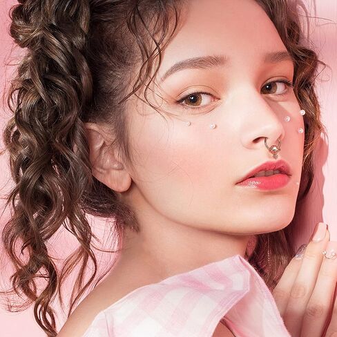 Florideco 16G حلقات الحاجز المتدلية للنساء تشيكوسلوفاكيا الحاجز الأنف خواتم استرخى الحاجز المجوهرات الأزرق كوكب القمر ستار الحاجز الفرس حلقة تتدلى روك Daith أقراط الغضروف اللولب ثقب المجوهرات in Kuwait