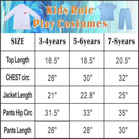 Leadtex- زي الطبيب التظاهري للأطفال، قم بلبس ملابس الطبيب التي تلعب الأدوار مع الجزء العلوي والسراويل والقناع والمعطف والسماعات الطبية. in Kuwait