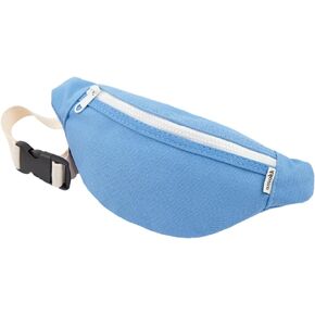amokk Canvas Fanny Pack for Kids Crossbody Waist Bag for Unisex Toddler Boys Girls (Light Denim)