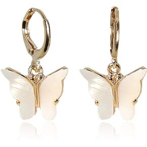 D.Rosse سباركلي سحر شيك فراشة استرخى أقراط داينتي أكريليك ملون الحيوان قطرة هوب أقراط للنساء مجوهرات للبنات هدية in Kuwait