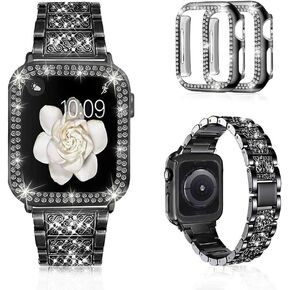 Mosonio Bling Bands for Apple Watch Women and 2P Case,Metal Band for iwatch | Size Options-Fits for Apple Watch Series 11/10/9/8/7/SE/6/5/4/3/2/1/Ultra- 38mm 40mm 41mm 42mm 44mm 45mm 46mm 49mm in Saudi Arabia
