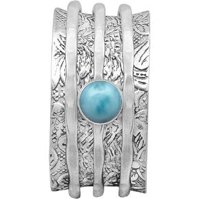 Spinner Ring !! Gemstone Meditation Ring, Anxiety Ring, Fidget Ring, Anti Stress Ring, Worry Band 925 Sterling Silver Band