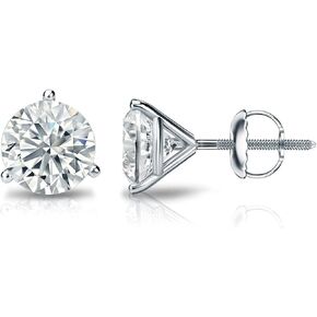 صفقة الماس .25-1.00 قيراط أقراط سوليتير دائرية رائعة من الألماس مارتيني للنساء والفتيات والرضع | إعداد سلة مكونة من 3 شقوق من الذهب الأصفر أو الأبيض أو الوردي/الوردي عيار 14 قيراط مع برغي 0 in Kuwait