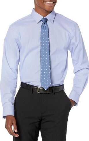 Nick Graham Long Sleeve Diamond Cobalt Dress Shirt for Men, Wrinkle Free Men’s Dress Shirt with Performance Fabric in Saudi Arabia