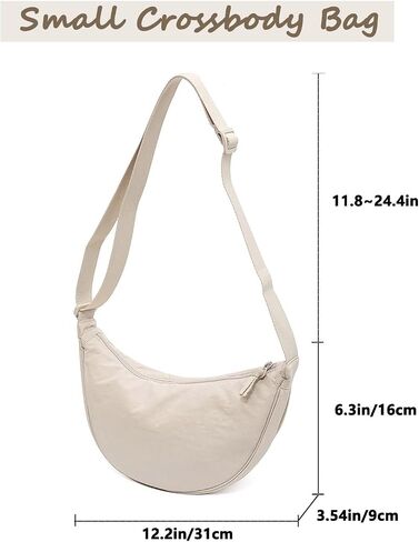 Crescent Bag for Women Men Nylon Crossbody Bag Lightweight Hobo Sling bag Small Shoulder Bag Purse Dumpling Bag in Saudi Arabia