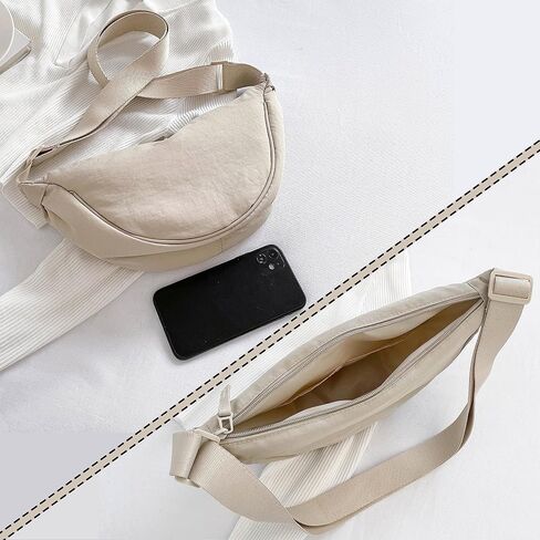 Crescent Bag for Women Men Nylon Crossbody Bag Lightweight Hobo Sling bag Small Shoulder Bag Purse Dumpling Bag in Saudi Arabia