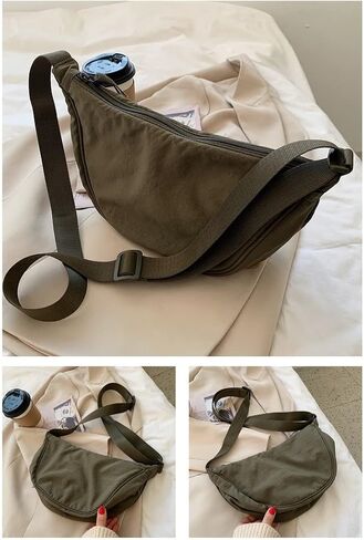 Crescent Bag for Women Men Nylon Crossbody Bag Lightweight Hobo Sling bag Small Shoulder Bag Purse Dumpling Bag in Saudi Arabia