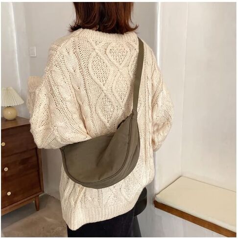 Crescent Bag for Women Men Nylon Crossbody Bag Lightweight Hobo Sling bag Small Shoulder Bag Purse Dumpling Bag in Saudi Arabia