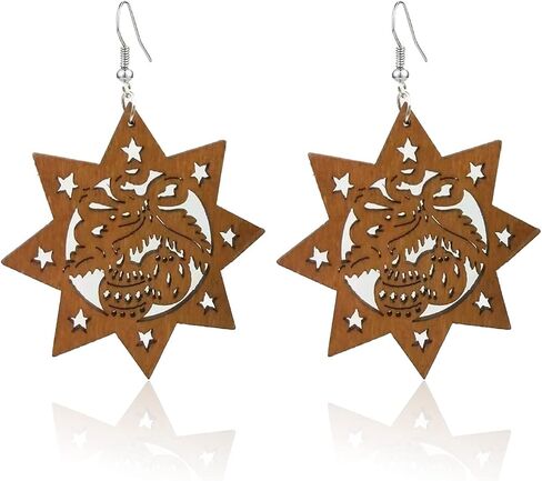 QUPENGXU Lightweight African Wooden Drop Dangle Earrings Irregular Bohemian Ethnic Style Earrings For Women Girls in Saudi Arabia