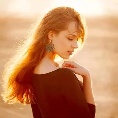 QUPENGXU Lightweight African Wooden Drop Dangle Earrings Irregular Bohemian Ethnic Style Earrings For Women Girls in Saudi Arabia