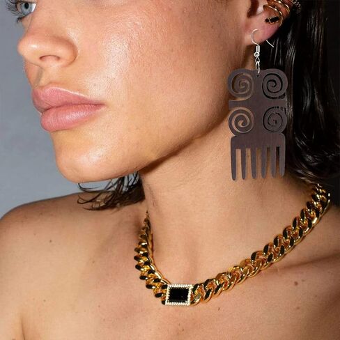 QUPENGXU Lightweight African Wooden Drop Dangle Earrings Irregular Bohemian Ethnic Style Earrings For Women Girls in Saudi Arabia