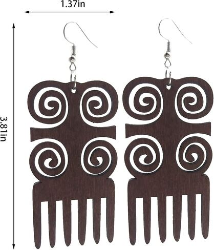 QUPENGXU Lightweight African Wooden Drop Dangle Earrings Irregular Bohemian Ethnic Style Earrings For Women Girls in Saudi Arabia