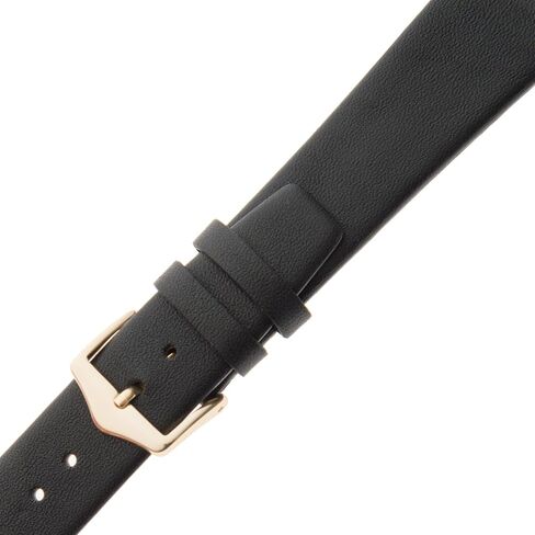 Gilden 16-20mm Unisex Classic Calfskin Flat Black Watch Band F60 in Saudi Arabia