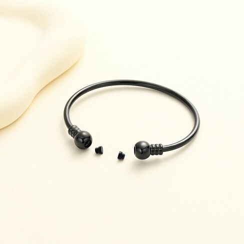 CREMATION JEWELRY FOR ASHES Stainless Steel Ashes Keepsake Cuff Bangle Opening Bracelet for Women and Men - Double urn to hold ashes in Saudi Arabia