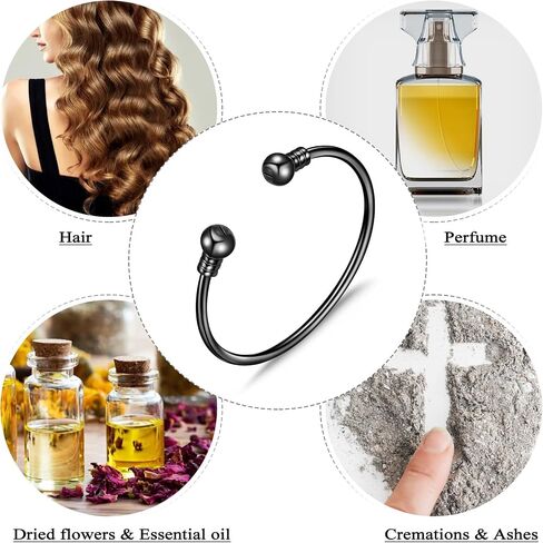 CREMATION JEWELRY FOR ASHES Stainless Steel Ashes Keepsake Cuff Bangle Opening Bracelet for Women and Men - Double urn to hold ashes in Saudi Arabia