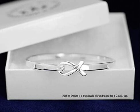 Fundraising For A Cause | Elegant Cancer Awareness Ribbon Bracelets – Cancer Survivor Bangle Bracelets - Cancer Awareness Jewelry in Saudi Arabia