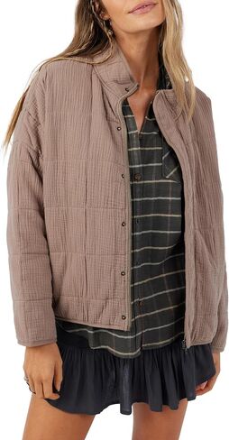 O'NEILL Womens Mabeline Jacket, Taupe Gray, M in Saudi Arabia