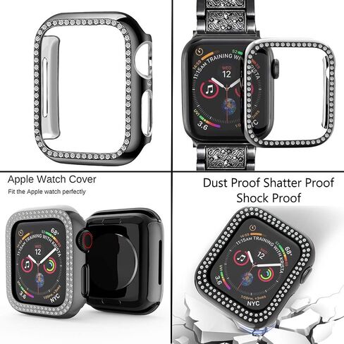 Mosonio Bling Bands for Apple Watch Women and 2P Case,Metal Band for iwatch | Size Options-Fits for Apple Watch Series 11/10/9/8/7/SE/6/5/4/3/2/1/Ultra- 38mm 40mm 41mm 42mm 44mm 45mm 46mm 49mm in Kuwait