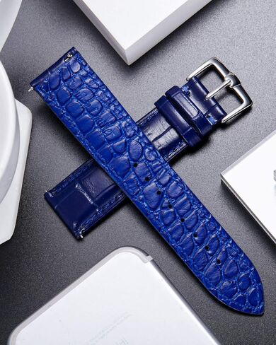 BINLUN حزام ساعة جلدي سريع الإصدار من الجلد الأصلي وأشرطة ساعة بديلة 12 مم 14 مم 16 مم 18 مم 19 مم 20 مم 21 مم 22 مم أو 24 مم للرجال والنساء مع متعدد الألوان in Kuwait