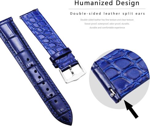 BINLUN حزام ساعة جلدي سريع الإصدار من الجلد الأصلي وأشرطة ساعة بديلة 12 مم 14 مم 16 مم 18 مم 19 مم 20 مم 21 مم 22 مم أو 24 مم للرجال والنساء مع متعدد الألوان in Kuwait