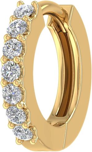 FINEROCK 0.13 Carat 7-Stone Diamond Nose Pin in 14K Gold Valentines Day Gift for her in Saudi Arabia