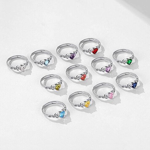 ChicSilver 925 Sterling Silver Celtic Trinity Knot/Claddagh Heart Shape Birthstone Promise Ring for Women (withe Gift Box) in Kuwait