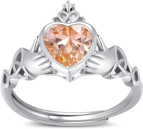 Claddagh خواتم جوهرة على شكل قلب - 925 الفضة الاسترليني قابل للتعديل التقليدية الأيرلندية خاتم الزواج وعد العصابات الخلود، مجوهرات شخصية للنساء الفتيات (مع صندوق هدية) in Saudi Arabia