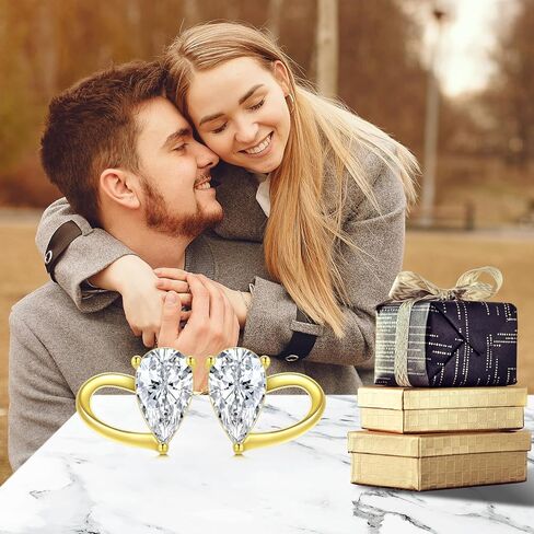 فنشي اقراط على شكل قلب من الذهب عيار 14 قيراط، اقراط على شكل قلب من الذهب الخالص عيار 14 قيراط مع زركونيا مكعب على شكل كمثرى، مجوهرات للنساء والصديقات والنساء، هدايا عيد الام والكريسماس واعياد in Kuwait