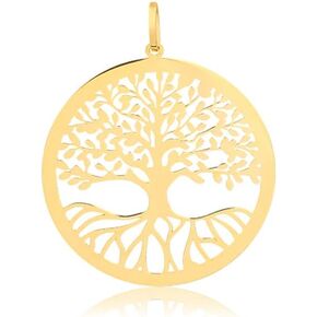 كارول جولوري قلادة دائرية من الذهب الاصفر عيار 14 قيراط بتصميم شجرة الحياة (30 ملم) in Kuwait