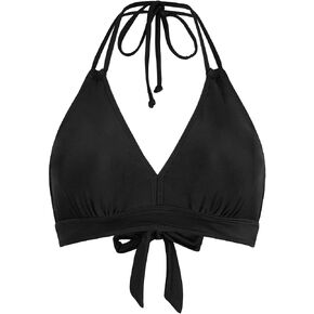 Women's Vintage Halter Bikini Top Retro V Neck Tie Back Padded Swimsuits Bathing Suit Tops Only in Saudi Arabia