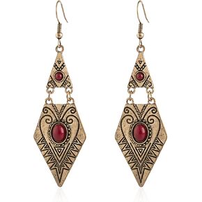 Aishgjia Trendy Women Boho Bohemian Vintage Simulated Turquoise Drop Dangle Earrings For Girls in Kuwait