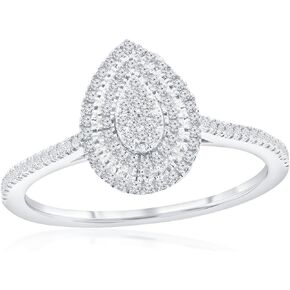 Beaux Bijoux Real Diamond Rings for Women in Sterling Silver - Engagement, Promise Anniversary, Genuine Fine Diamond Rings in Multiple Shapes and Styles in Saudi Arabia