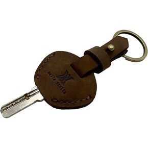 JICHENG Vintage Genuine Leather Key Sleeve,Handmade Key Ring Holder,Rustic Key Chains,Stylish Key Cover, Brown, Brown, Normal Size in Kuwait