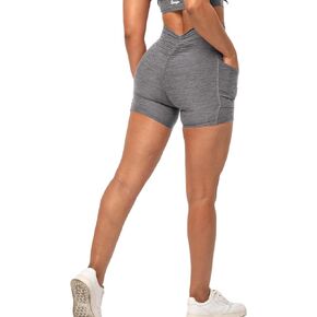 Danysu V-Cut Shorts Scrunch Butt Booty Workout Shorts High Waisted Lifting Athletic Gym Bottoms