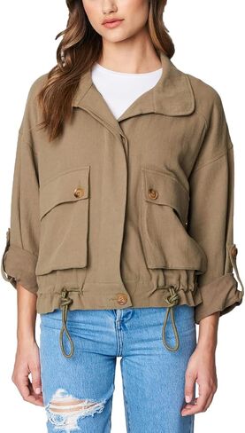 [BLANKNYC] womens Luxury Clothing Utility Parka Jacket Coat With Pockets in Saudi Arabia