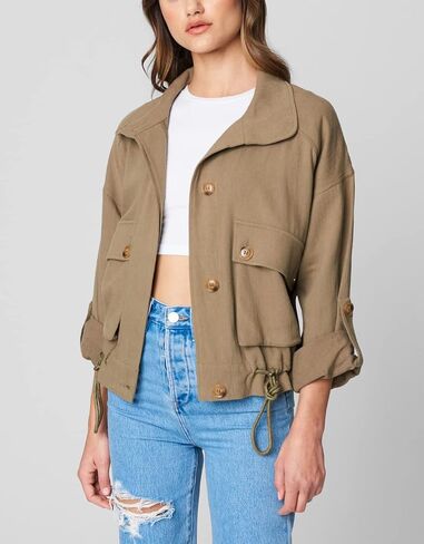 [BLANKNYC] womens Luxury Clothing Utility Parka Jacket Coat With Pockets in Saudi Arabia